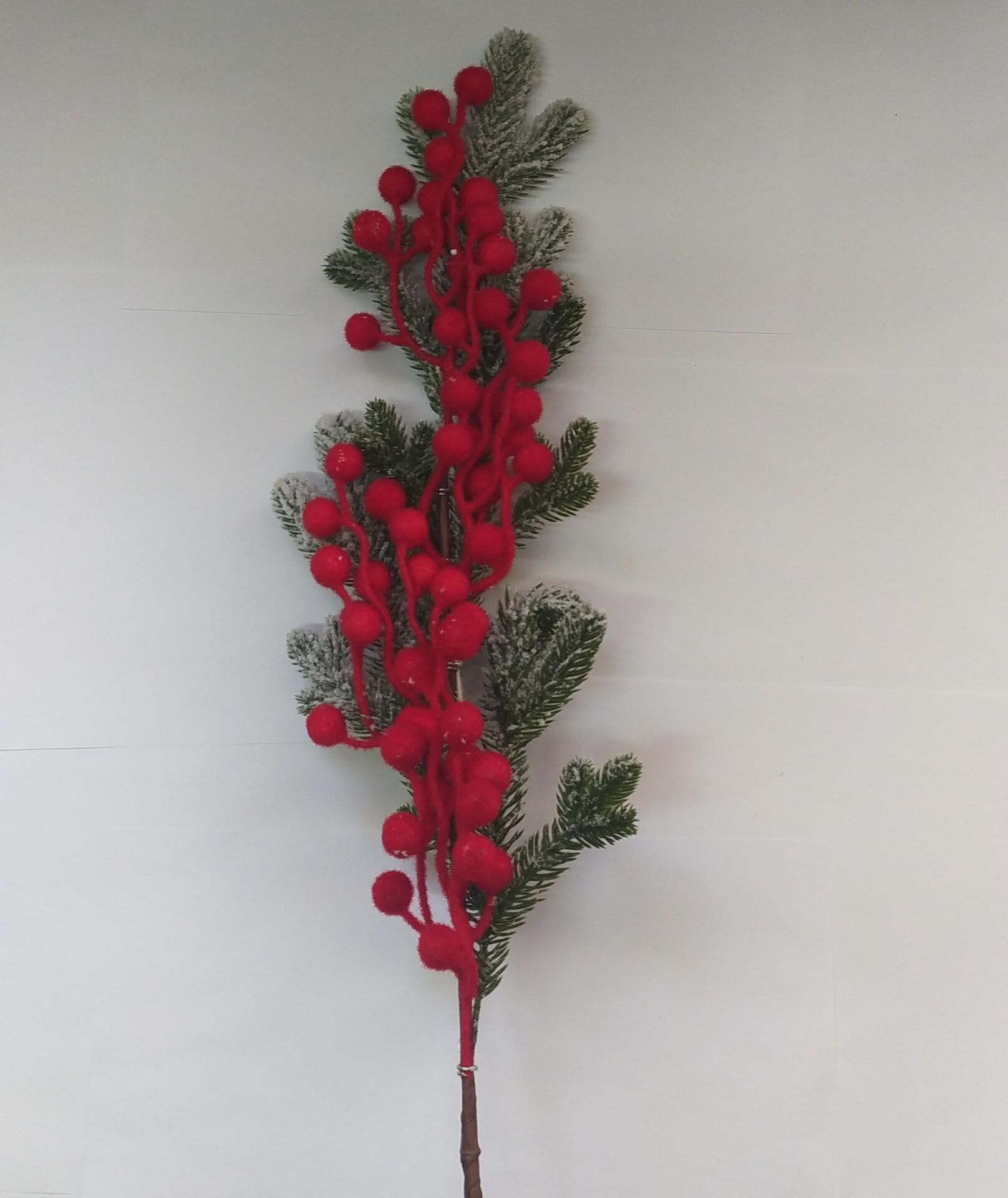 KOKİNA FLOK KIRMIZI ÇAM DALLI KAR EFEKTLİ 70CM