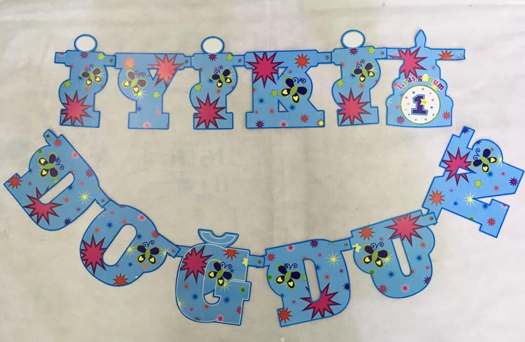 OYNAR KARTON YAZI TEMALI İYİKİ DOĞDUN 1 YAŞ MAVİ