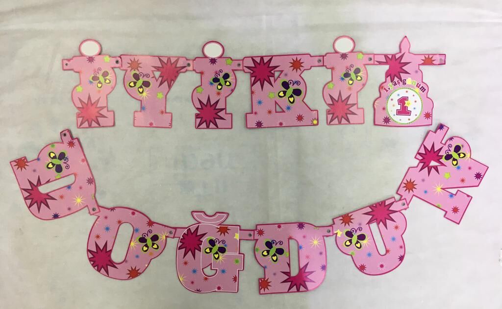 OYNAR KARTON YAZI TEMALI İYİKİ DOĞDUN 1 YAŞ PEMBE