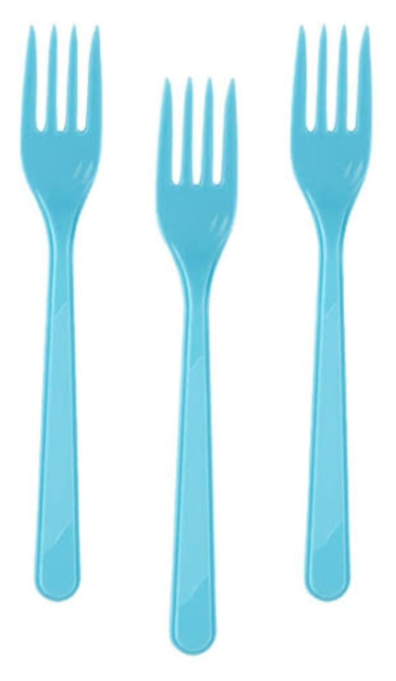 ÇATAL PLASTİK KRİSTAL MAVİ 25 Lİ