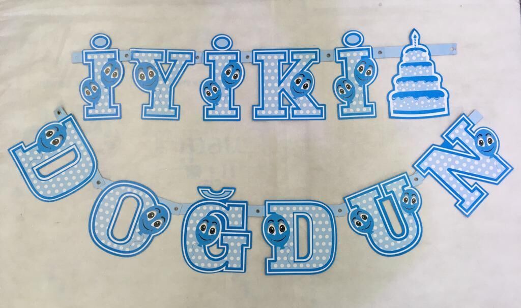 OYNAR KARTON YAZI TEMALI İYİKİ DOĞDUN MAVİ PUANLI