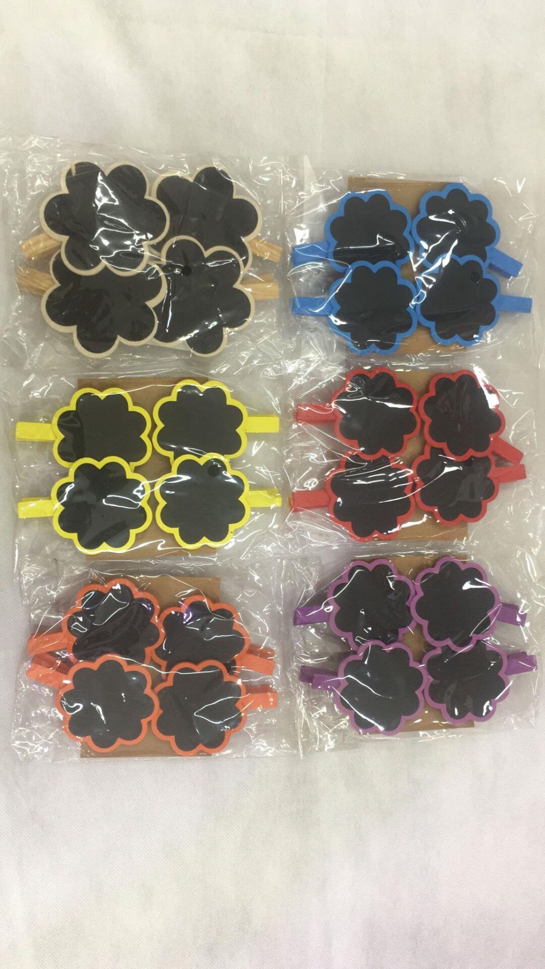 MANDAL BOŞ KARA TAHTA ÇİÇEK 4 LÜ RENKLİ