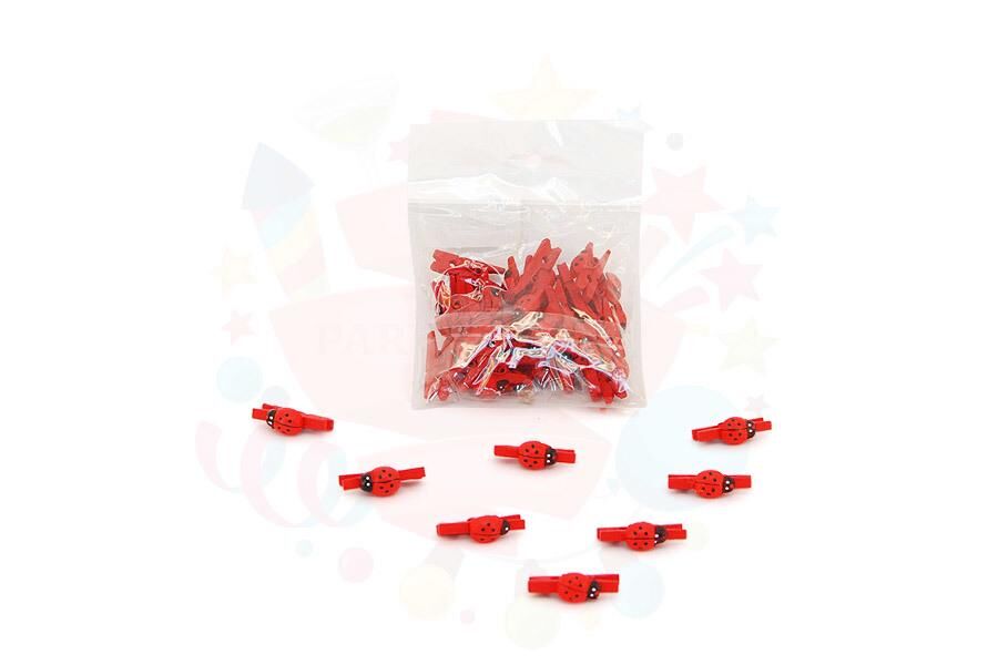 MANDAL RENKLİ UĞUR BÖCEKLİ 25 Lİ KIRMIZI