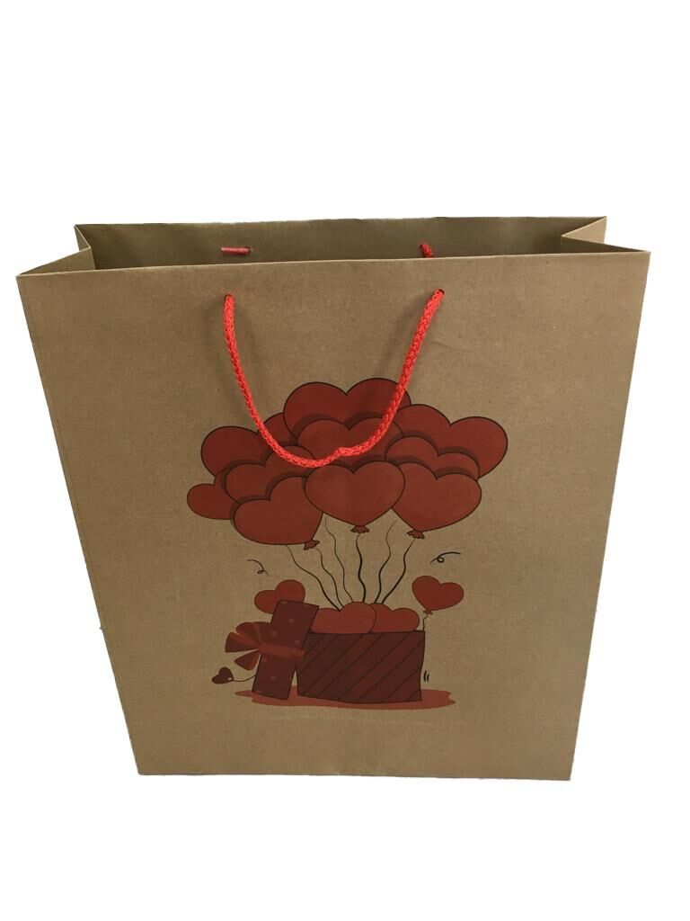 ÇANTA KARTON KRAFT BASKILI KALPLİ BALONLU 35*42 10