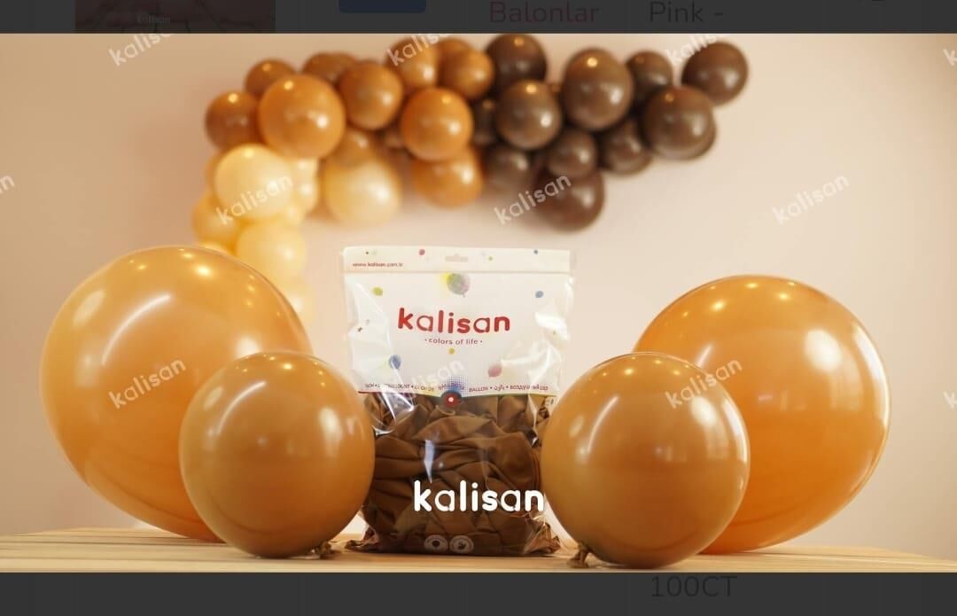 BALON 12'' DÜZ RENK CARAMEL BROWN 100'LÜ KALİSAN