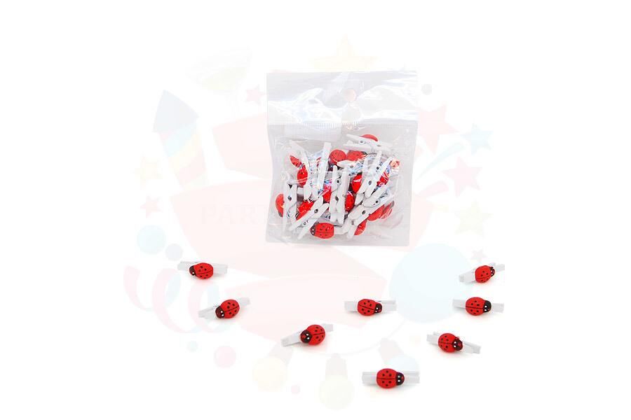 MANDAL RENKLİ UĞUR BÖCEKLİ 25 Lİ BEYAZ