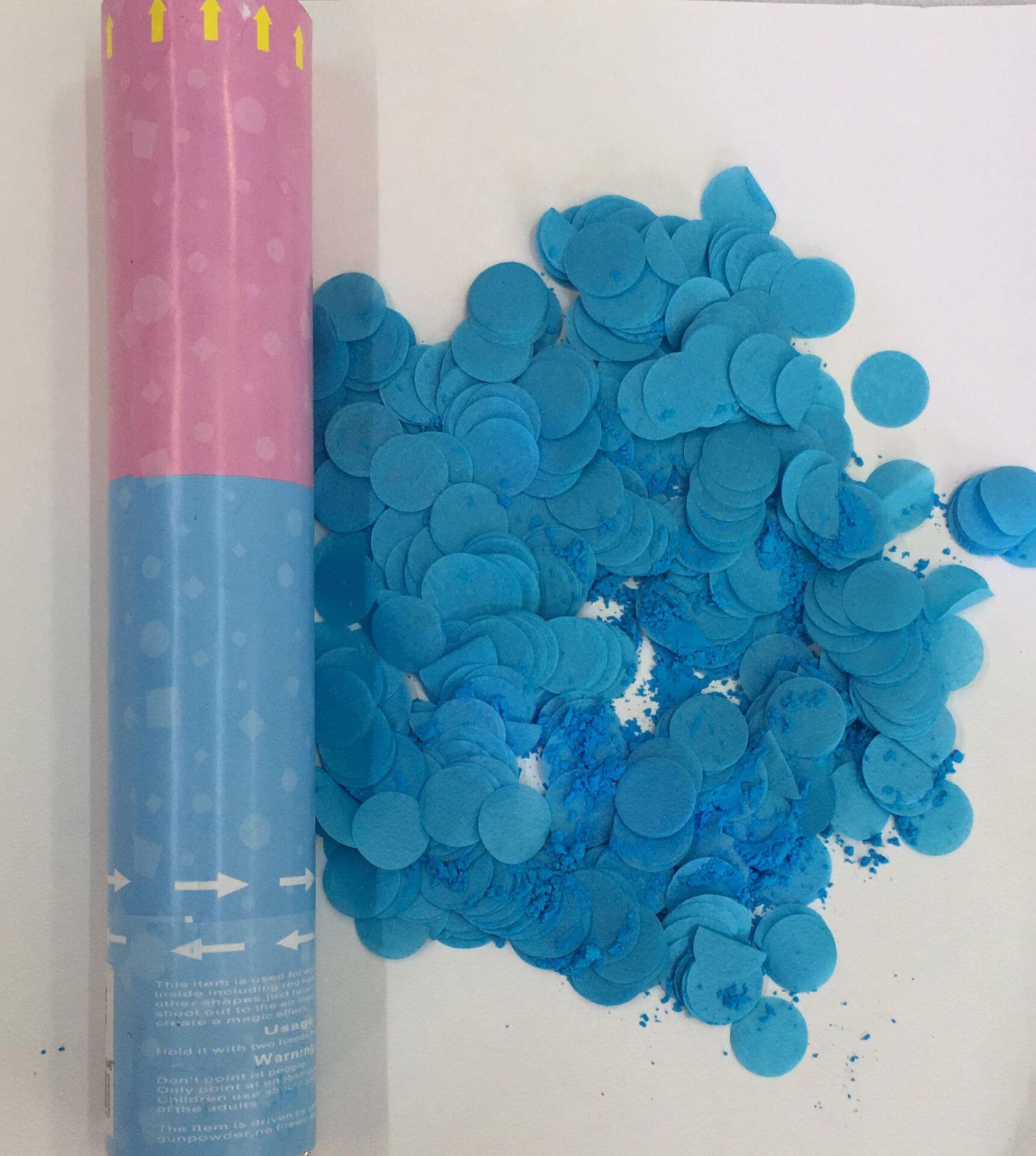 KONFETİ 30 CM CİNSİYET MAVİ KIRPINTI+MAVİ PUDRA