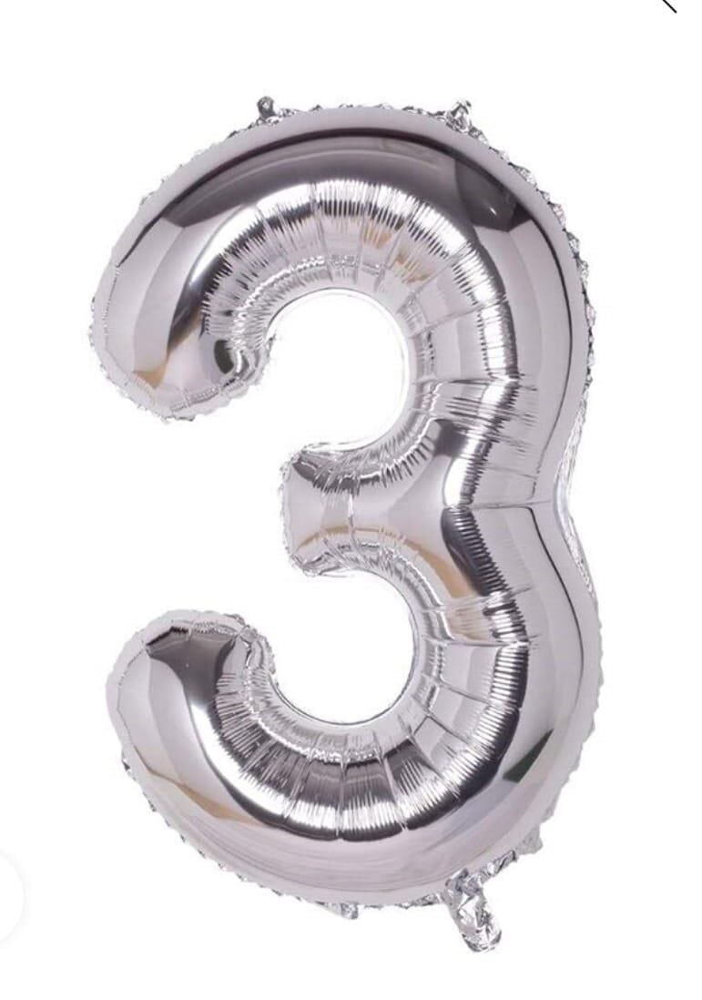 FOLYO BALON RAKKAM GÜMÜŞ 3