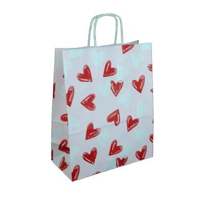 ÇANTA KRAFT BÜKÜM SAPLI KALPLİ  32*41cm 25 Lİ