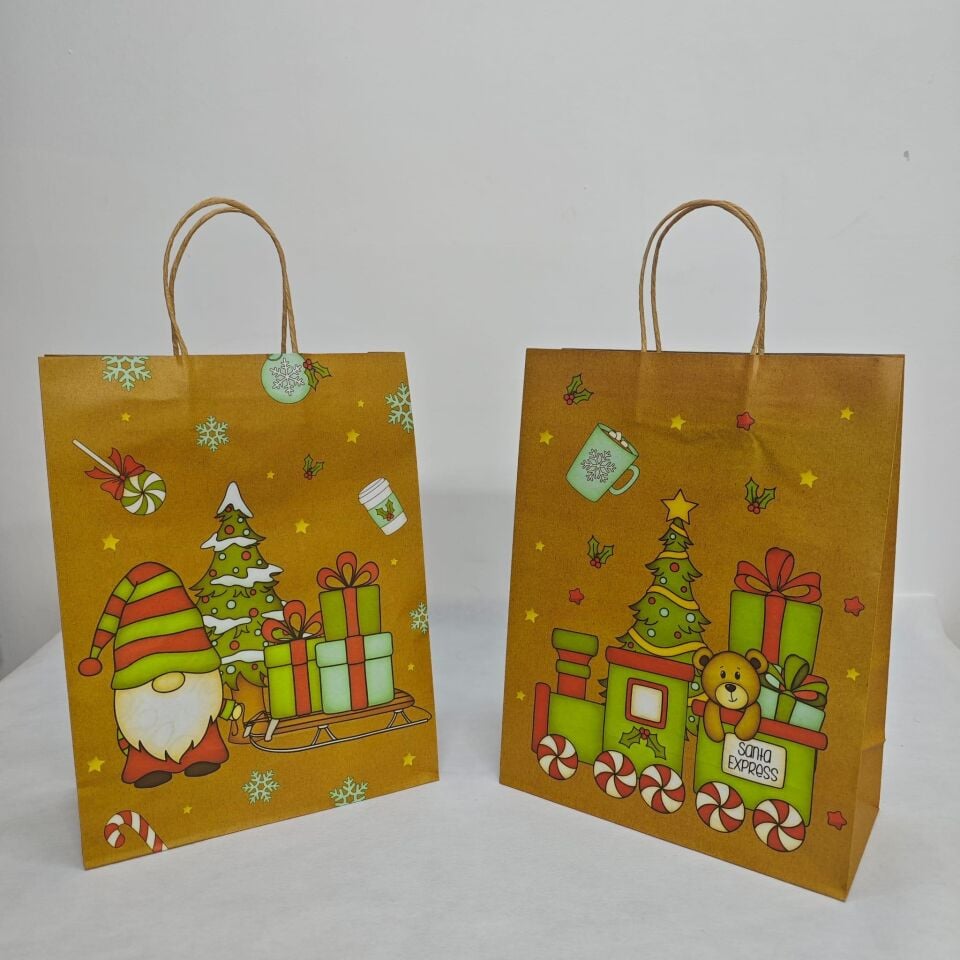 ÇANTA KRAFT BÜKÜM KARIŞIK YILBAŞI 25*33*12 12 Lİ