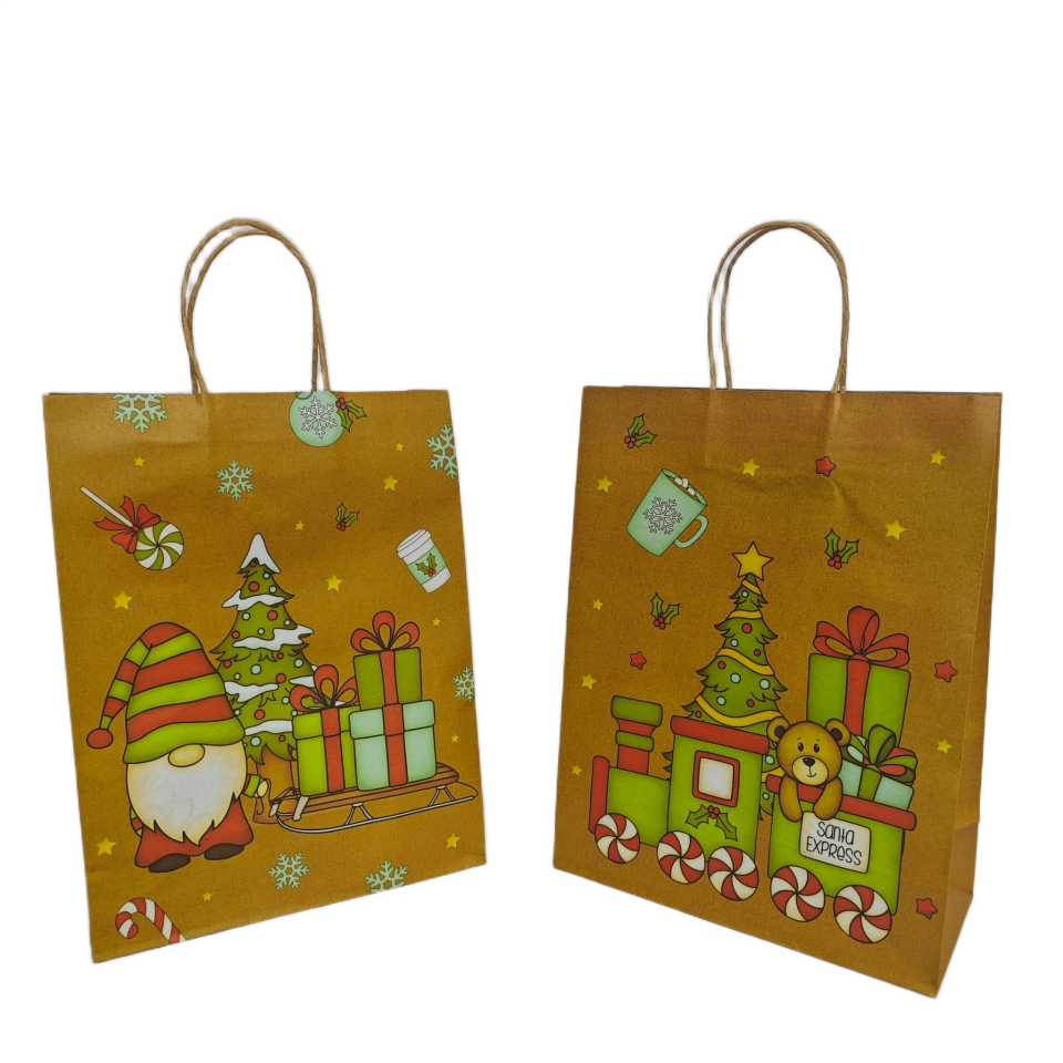 ÇANTA KRAFT BÜKÜM KARIŞIK YILBAŞI 25*33*12 12 Lİ