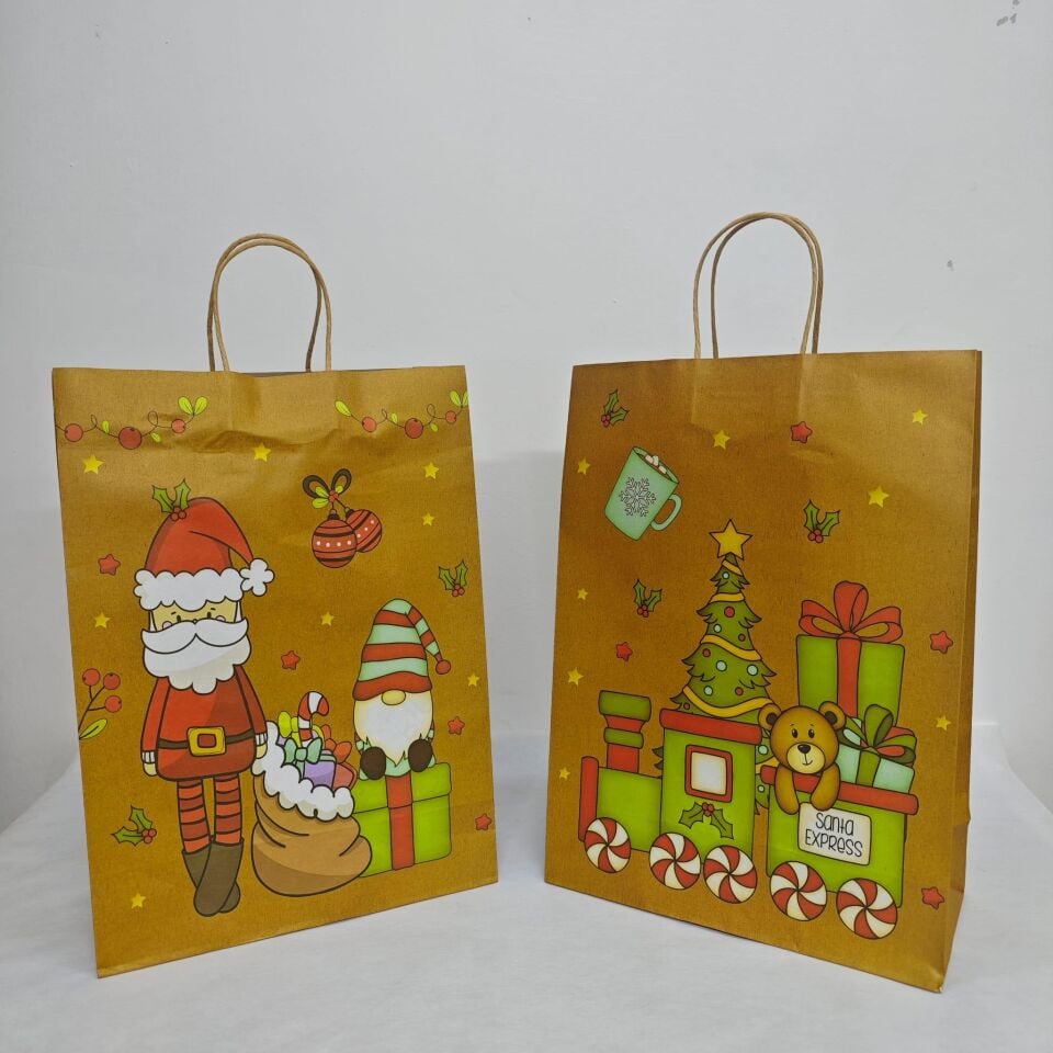 ÇANTA KRAFT BÜKÜM KARIŞIK YILBAŞI 30*42*14 12 Lİ