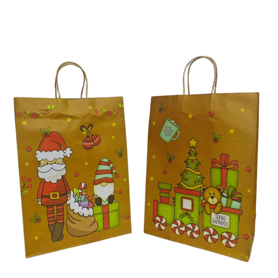 ÇANTA KRAFT BÜKÜM KARIŞIK YILBAŞI 30*42*14 12 Lİ