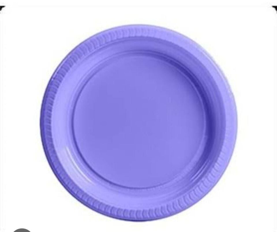TABAK PLASTİK DÜZ RENKLİ 22cm.25'Lİ LİLA