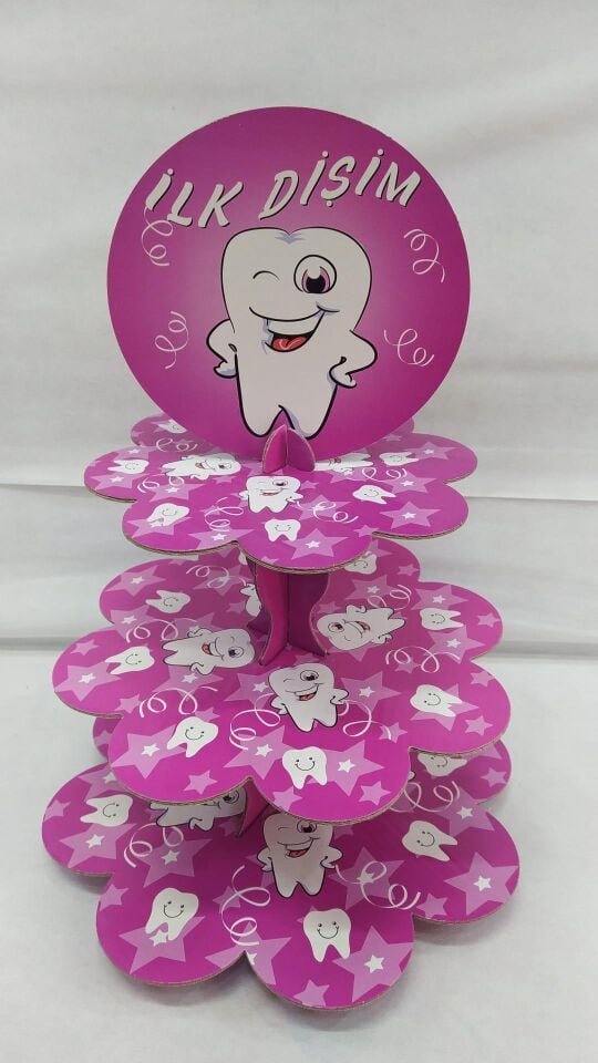 STAND CUPCAKE 3 KATLI BASKILI İLK DİŞ