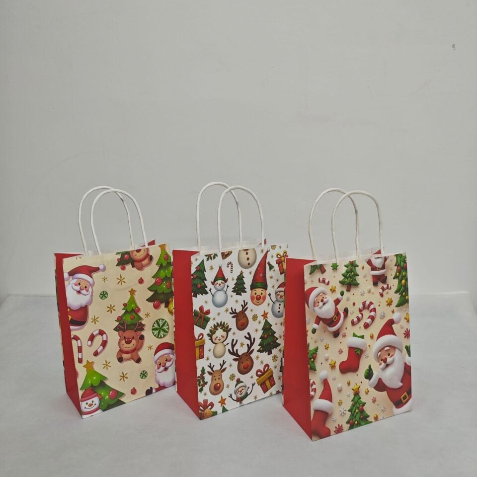 ÇANTA KRAFT BEYAZ YILBAŞI FİGÜRLER 15*21*8 12 Lİ