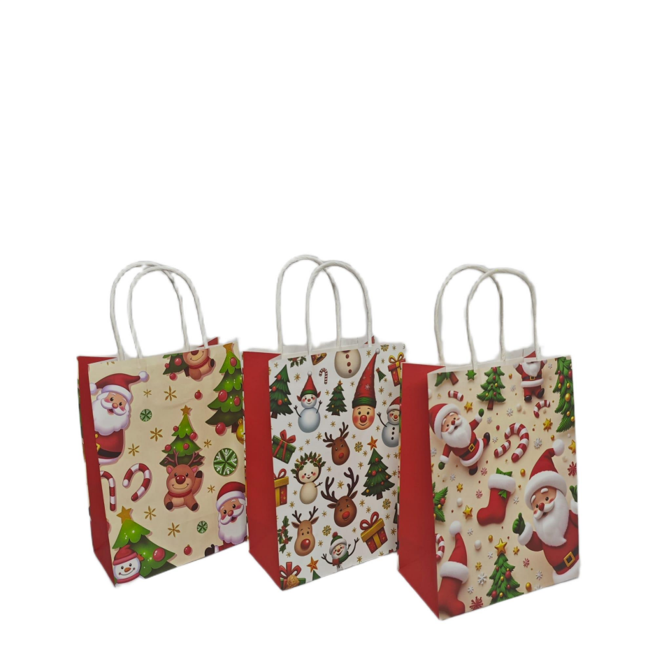 ÇANTA KRAFT BEYAZ YILBAŞI FİGÜRLER 15*21*8 12 Lİ