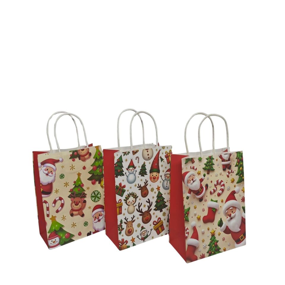 ÇANTA KRAFT BEYAZ YILBAŞI FİGÜRLER 15*21*8 12 Lİ
