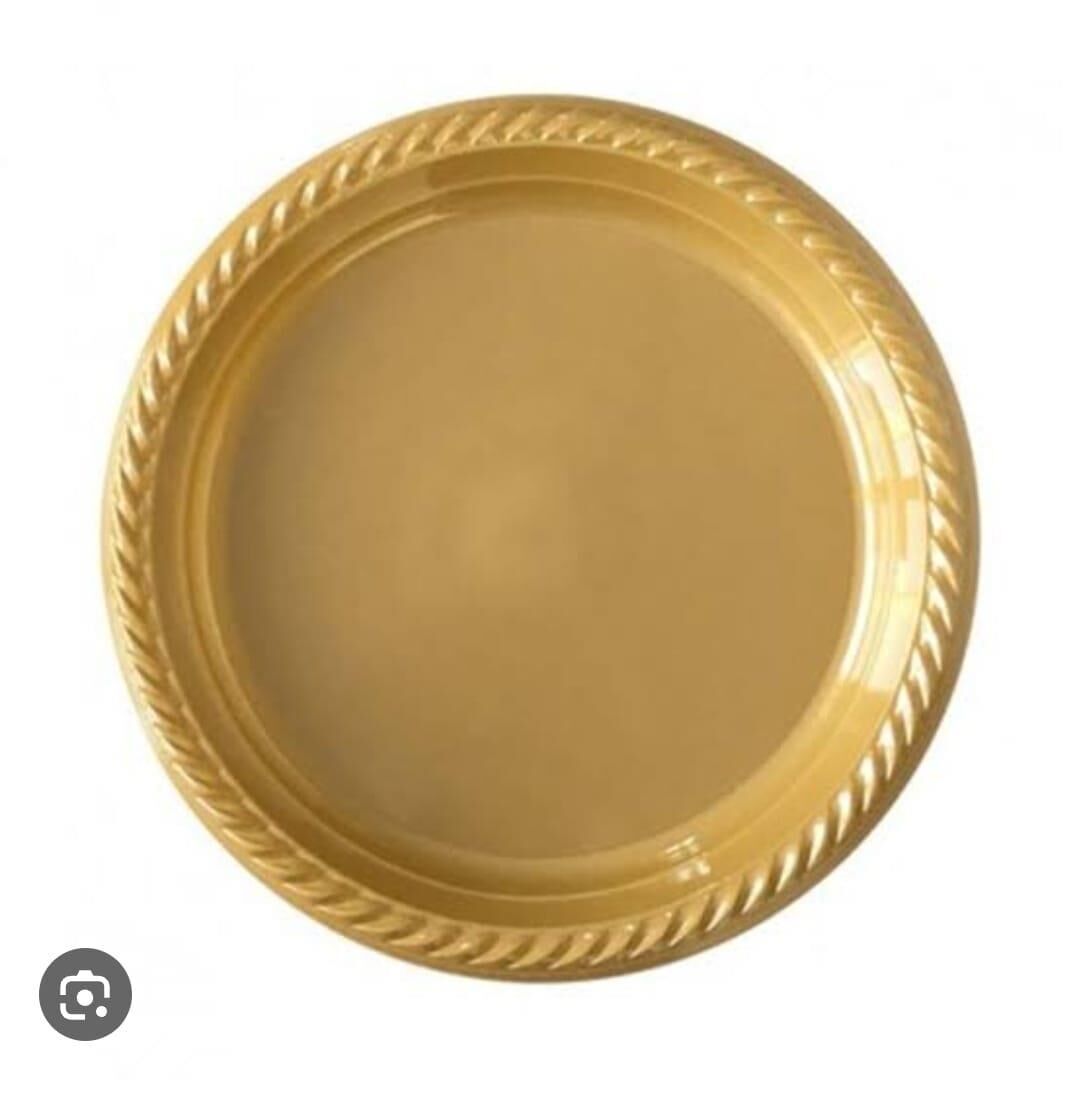TABAK PLASTİK DÜZ RENKLİ 22cm.25'Lİ ALTIN