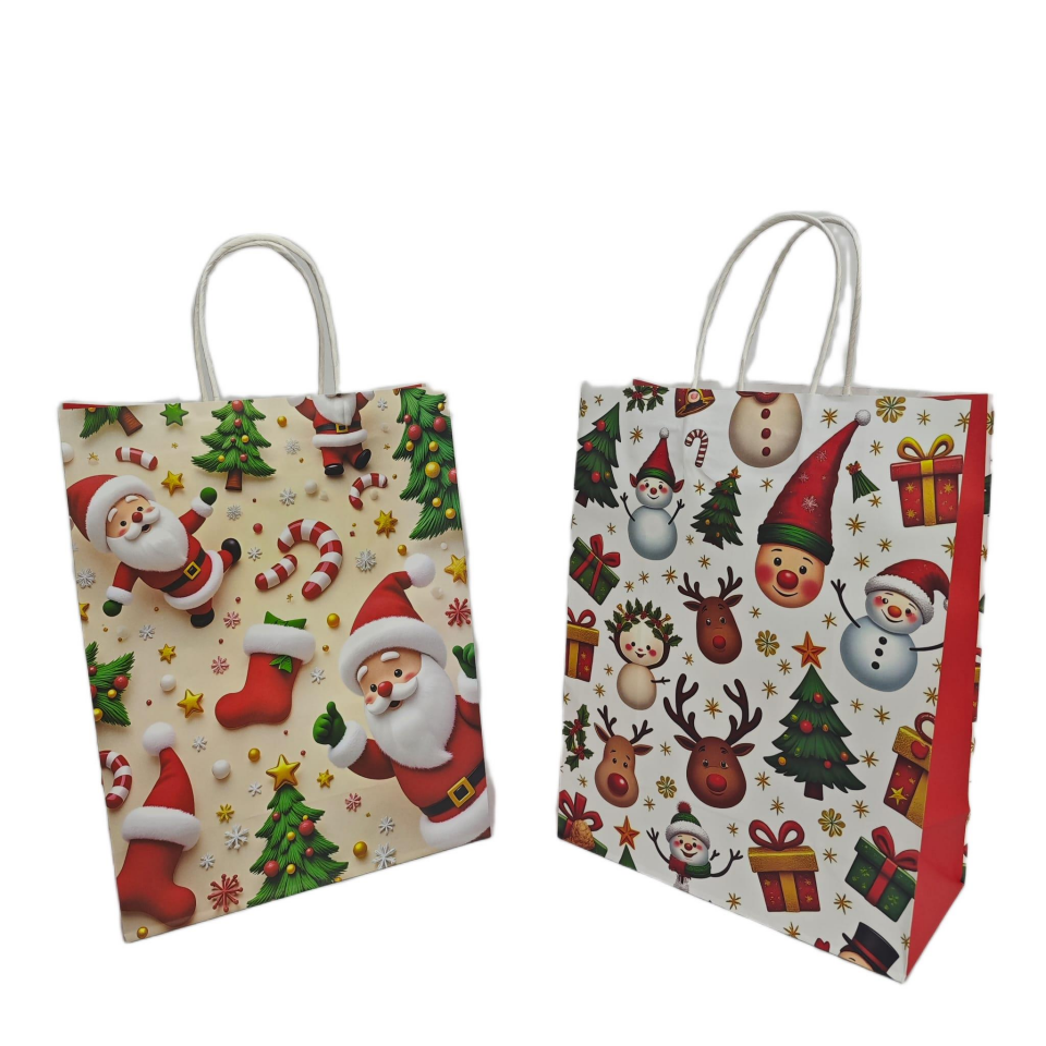 ÇANTA KRAFT BEYAZ YILBAŞI FİGÜRLER 21*27*11 12 Lİ