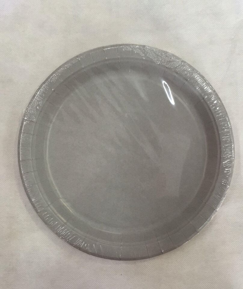 TABAK KARTON DÜZ GÜMÜŞ 22CM 8Lİ