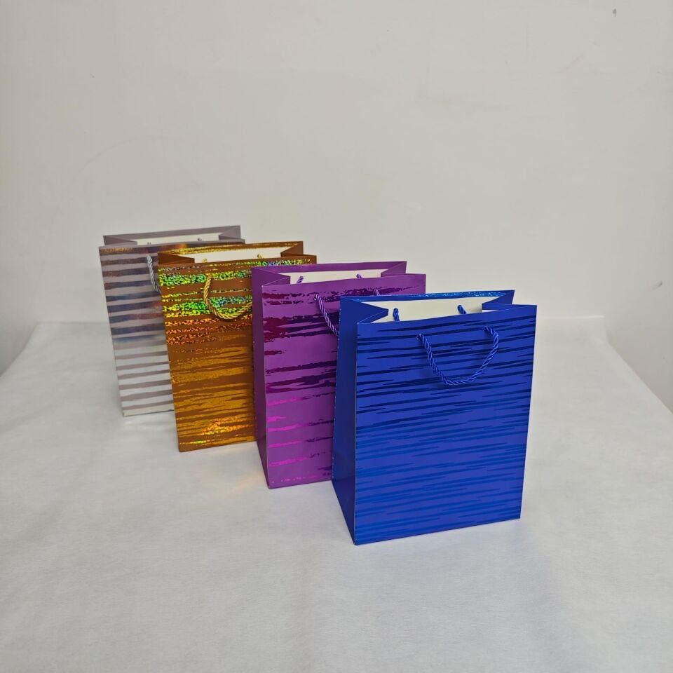 ÇANTA KARTON İP SAPLI ZEBRA 18*10*23 CM 12 Lİ