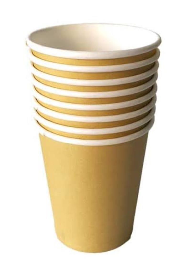 BARDAK KARTON DÜZ ALTIN 8Lİ