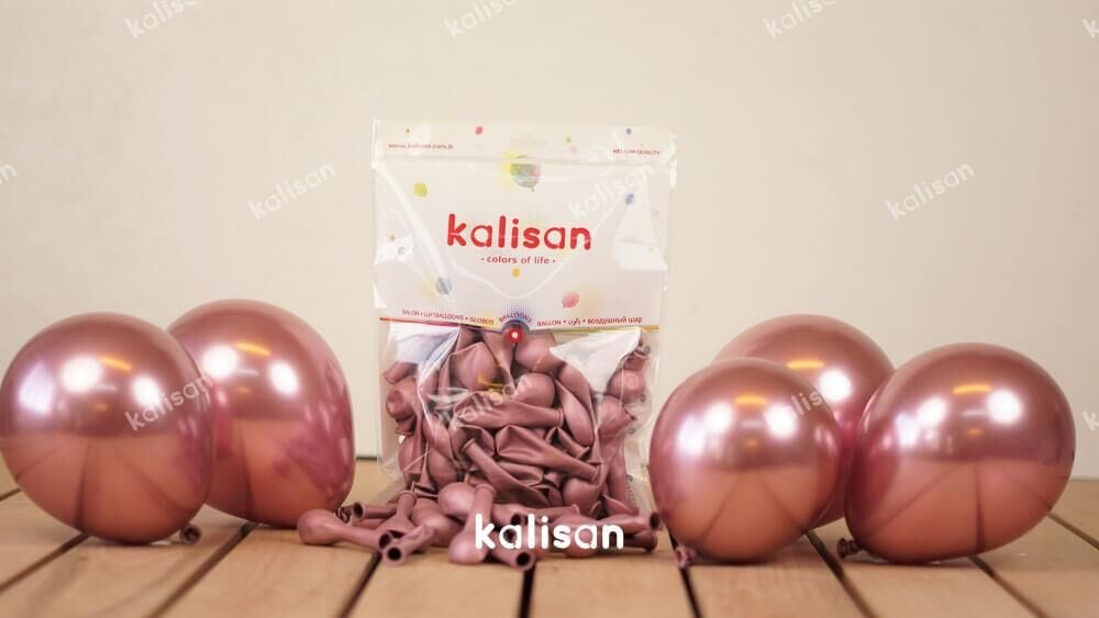 BALON 5'' KROM(MİRROR) PİNK GOLD 100 LÜ KALİSAN