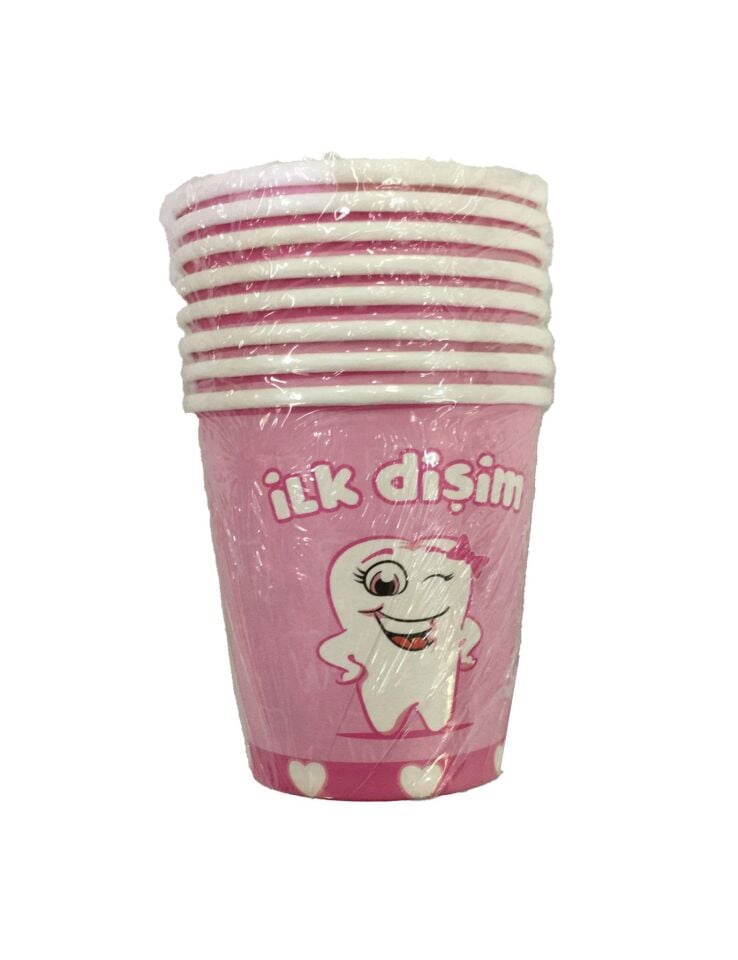 BARDAK KARTON DİŞ PEMBE 8Lİ