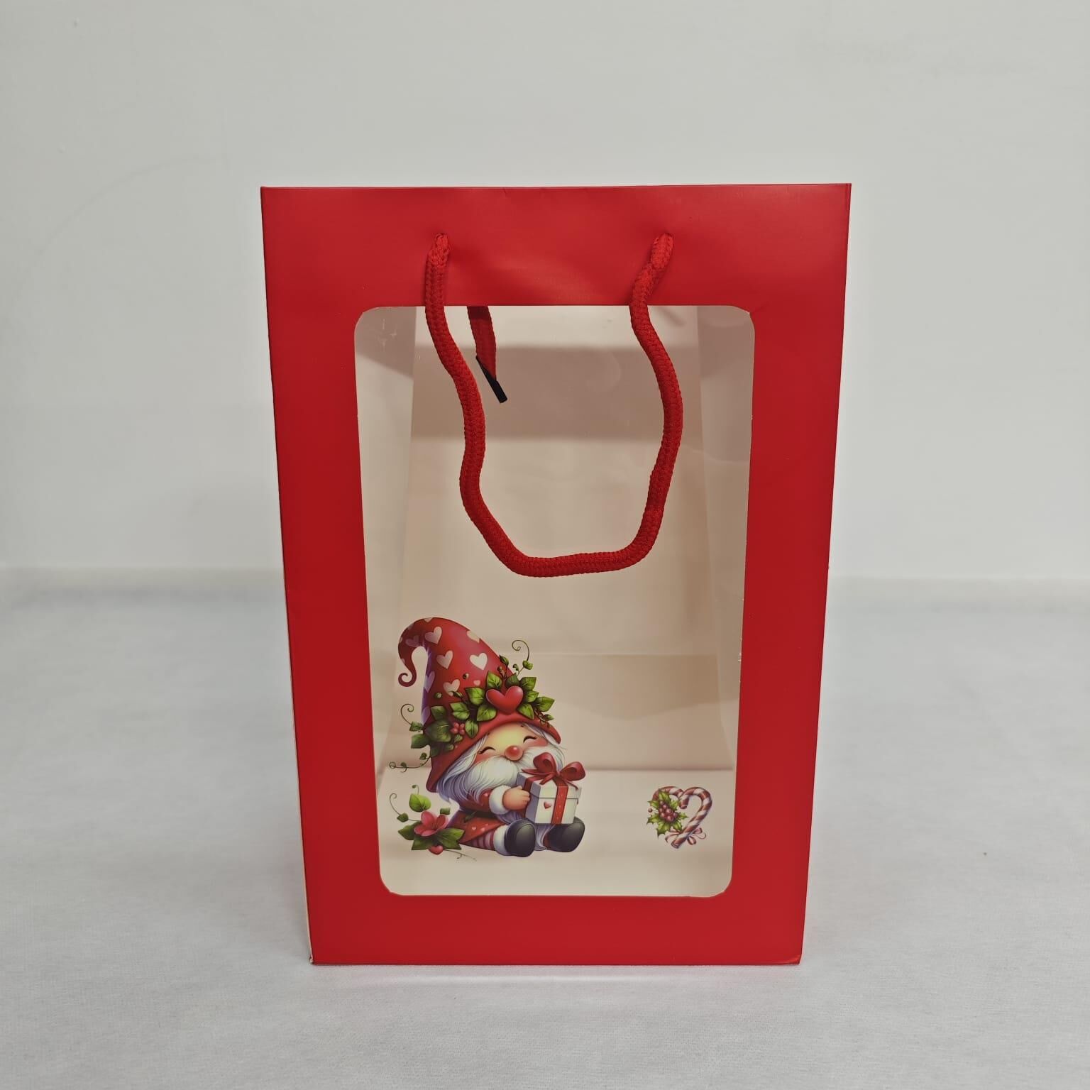 ÇANTA ÖN YÜZÜ ŞEFFAF NOEL BABALI 30*20*15 10 LU