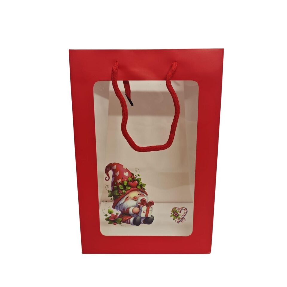 ÇANTA ÖN YÜZÜ ŞEFFAF NOEL BABALI 30*20*15 10 LU