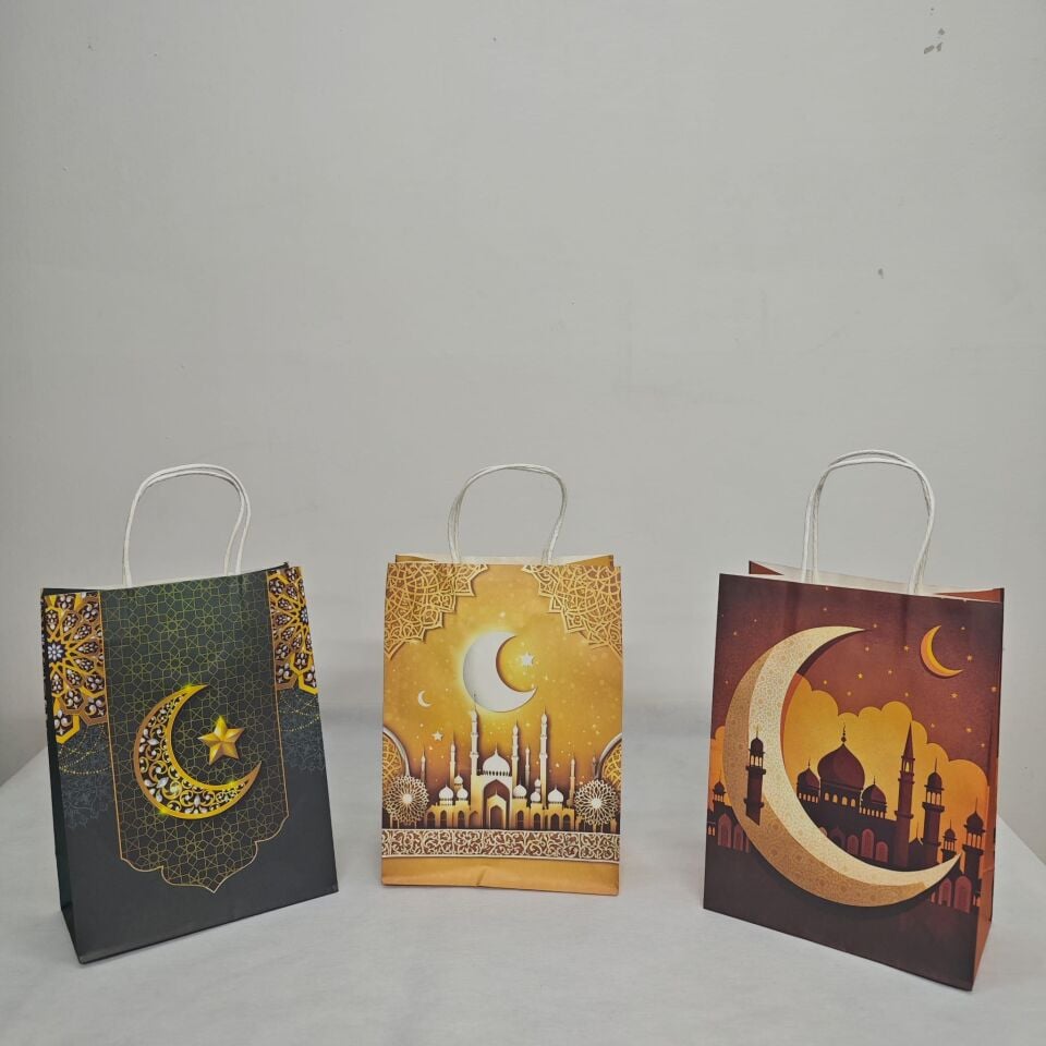 ÇANTA KRAFT BÜKÜM SAPLI İSLAMİ 19*9,5*26CM 12 Lİ