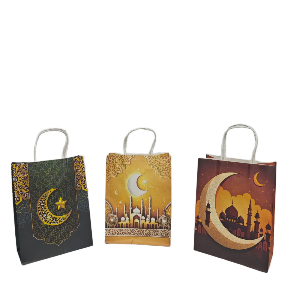 ÇANTA KRAFT BÜKÜM SAPLI İSLAMİ 19*9,5*26CM 12 Lİ