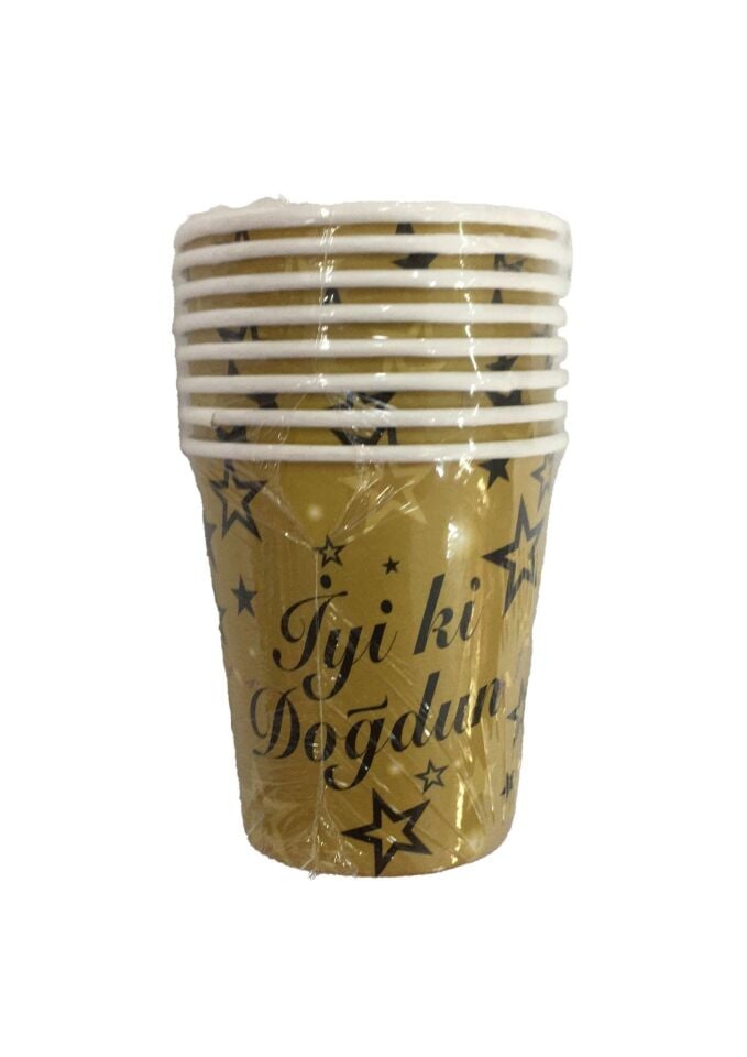 BARDAK KARTON YILDIZLI İYİKİ DOĞDUN ALTIN 8Lİ