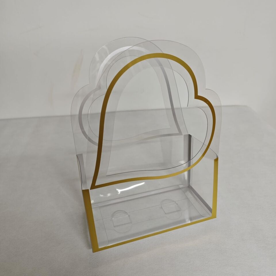 ÇANTA KUTU ŞEFFAF KALPLİ PVC 20*10*30 CM