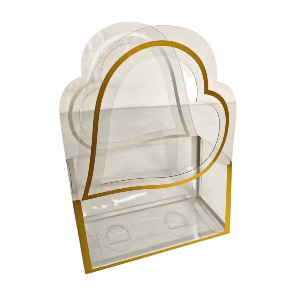 ÇANTA KUTU ŞEFFAF KALPLİ PVC 20*10*30 CM