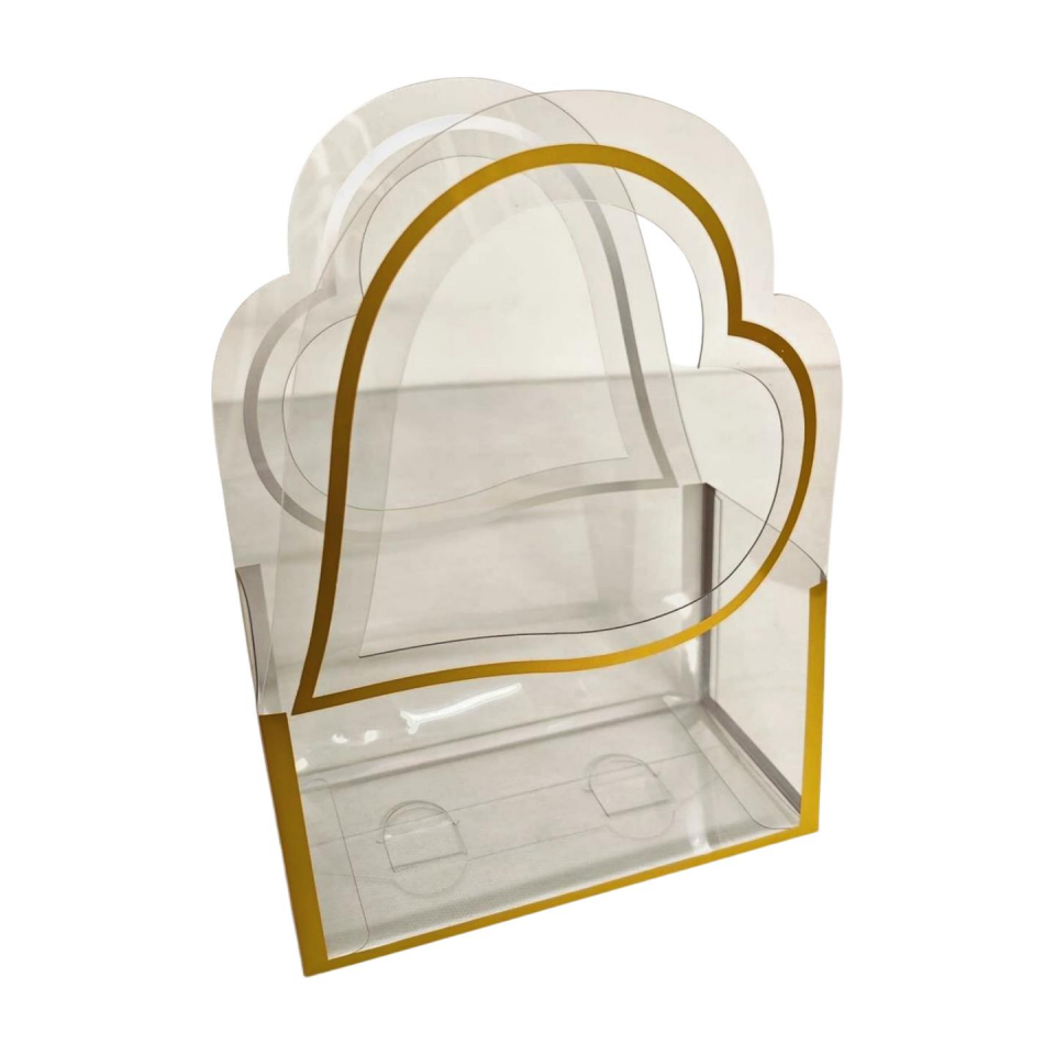 ÇANTA KUTU ŞEFFAF KALPLİ PVC 20*10*30 CM