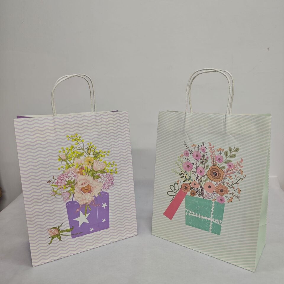 ÇANTA KRAFT BÜKÜM SAPLI SAKSILI 26*12*33 CM 12 Lİ