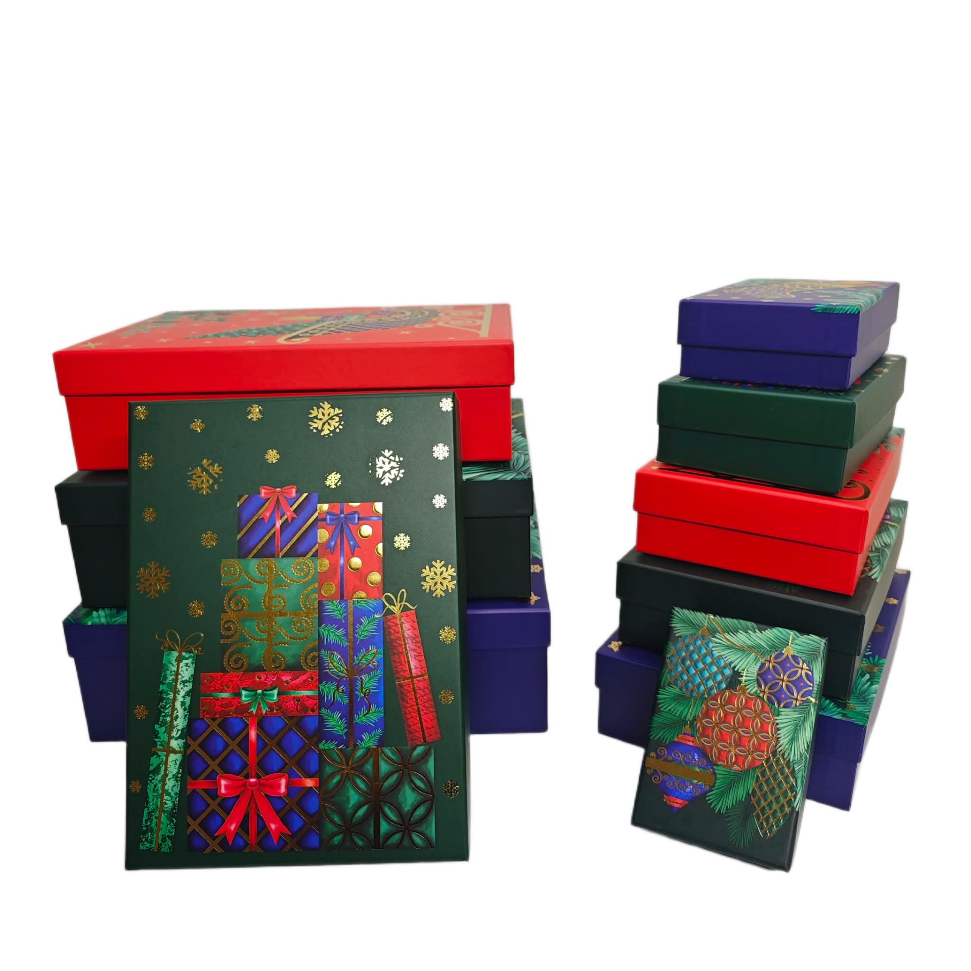 KUTU DİKDÖRTGEN 10 LU NOEL DESENLİ