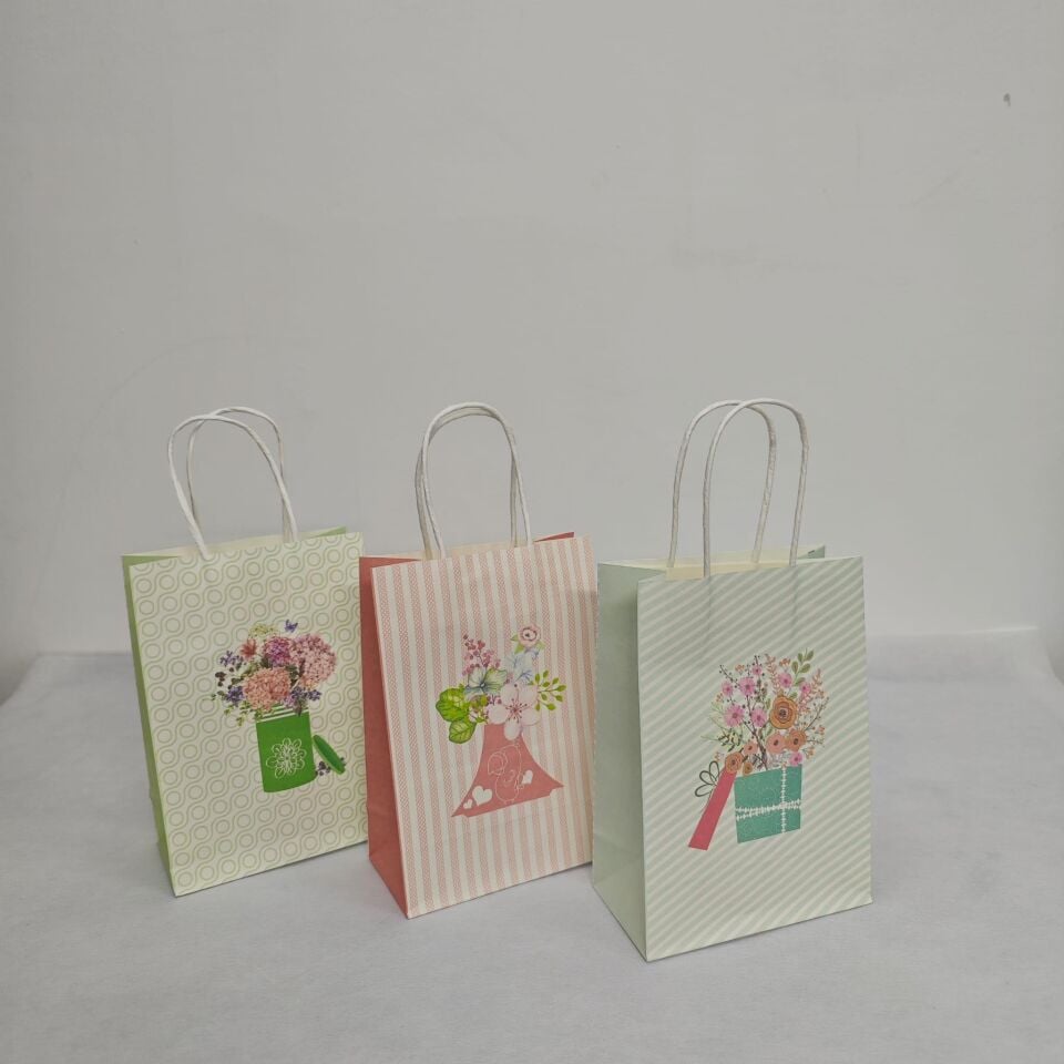 ÇANTA KRAFT BÜKÜM SAPLI SAKSILI 15*8*21 CM 12 Lİ