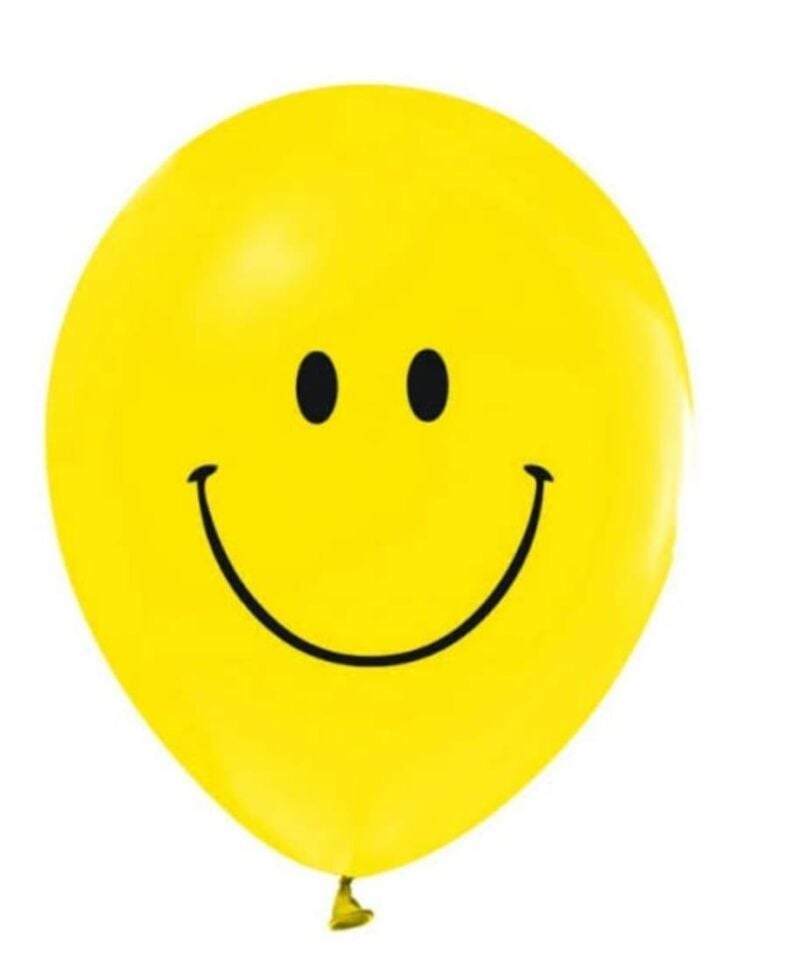 BALON BASKILI GÜLENYÜZ SARI 100 LÜ