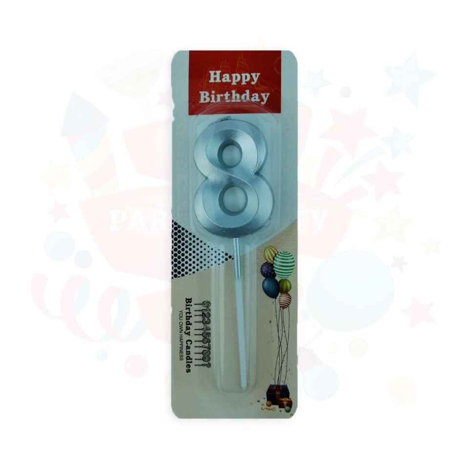 MUM RAKKAM ÇUBUKLU KÜÇÜK  GÜMÜŞ SERİ 8