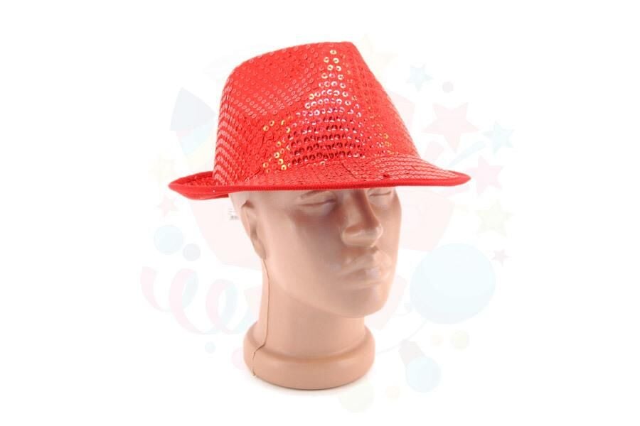 ŞAPKA KUMAŞ FÖTR PAYETLİ KIRMIZI