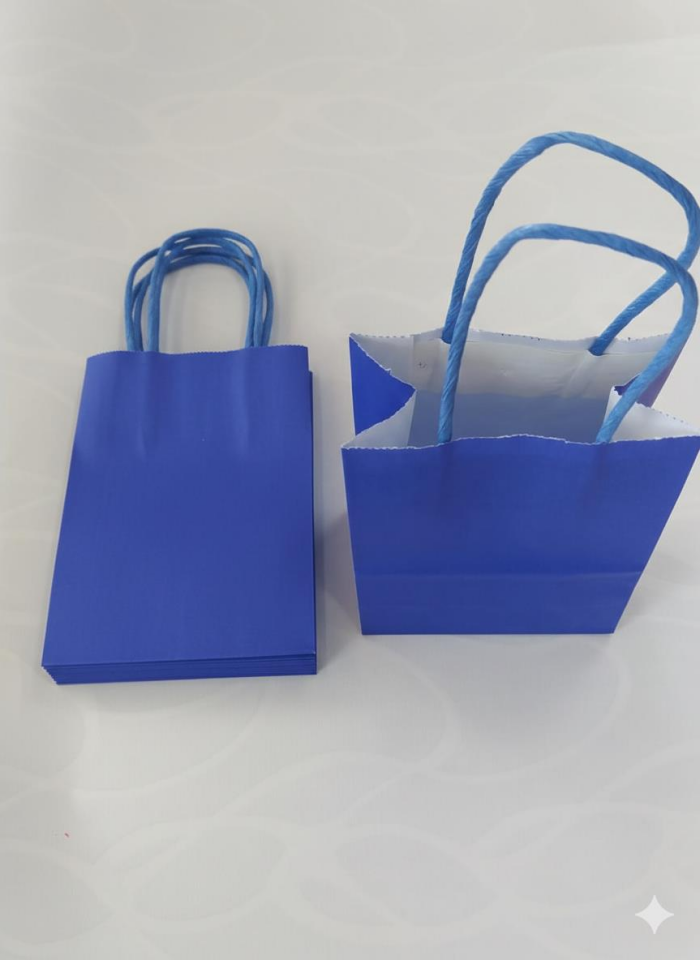 ÇANTA B.KRAFT BÜKÜM SAPLI SAKS MAVİ 12*15 CM 12 Lİ