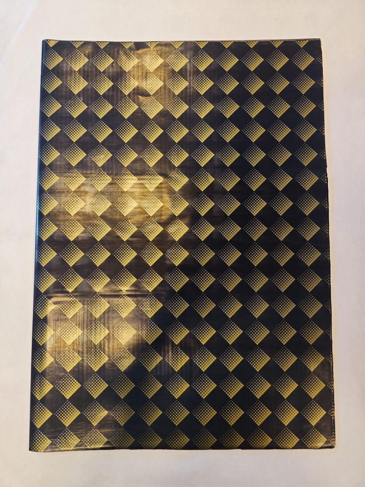 KUŞE KAĞIT DAMALI KARE DESEN ALTIN 70*100 50 Lİ