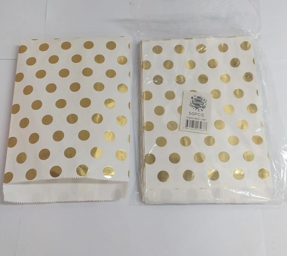 İTHAL ZARF POŞET 16*24 BEYAZ ALTIN MİX 50 LI