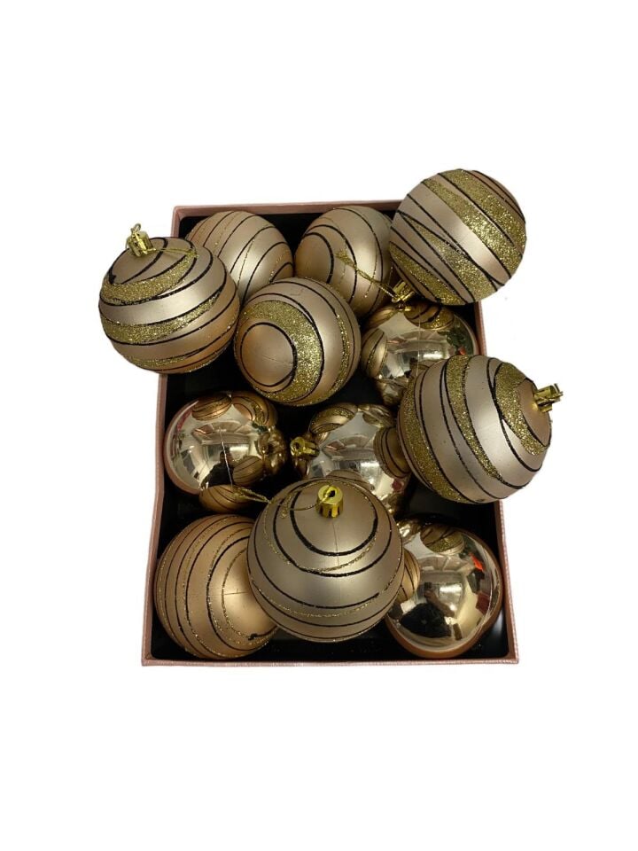 TOPSÜS 8CM LÜX SİMLİ-MAT-METALİK KUTULU12 Lİ ROSEG