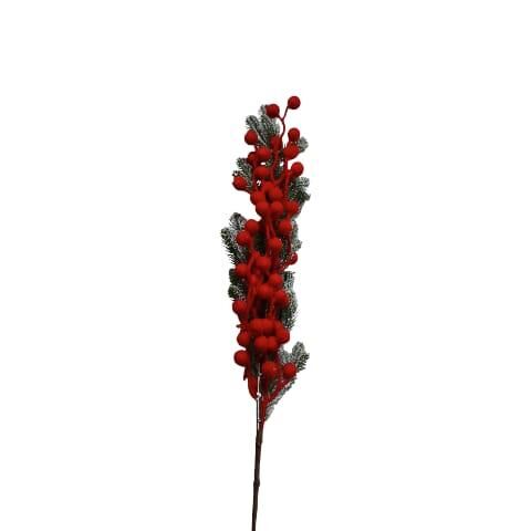 KOKİNA FLOK KIRMIZI ÇAM DALLI KAR EFEKTLİ 70CM