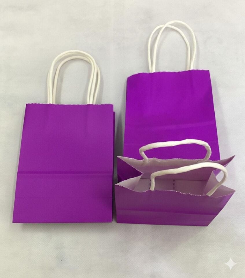 ÇANTA B.KRAFT BÜKÜM SAPLI MOR 12*15 CM 12 Lİ