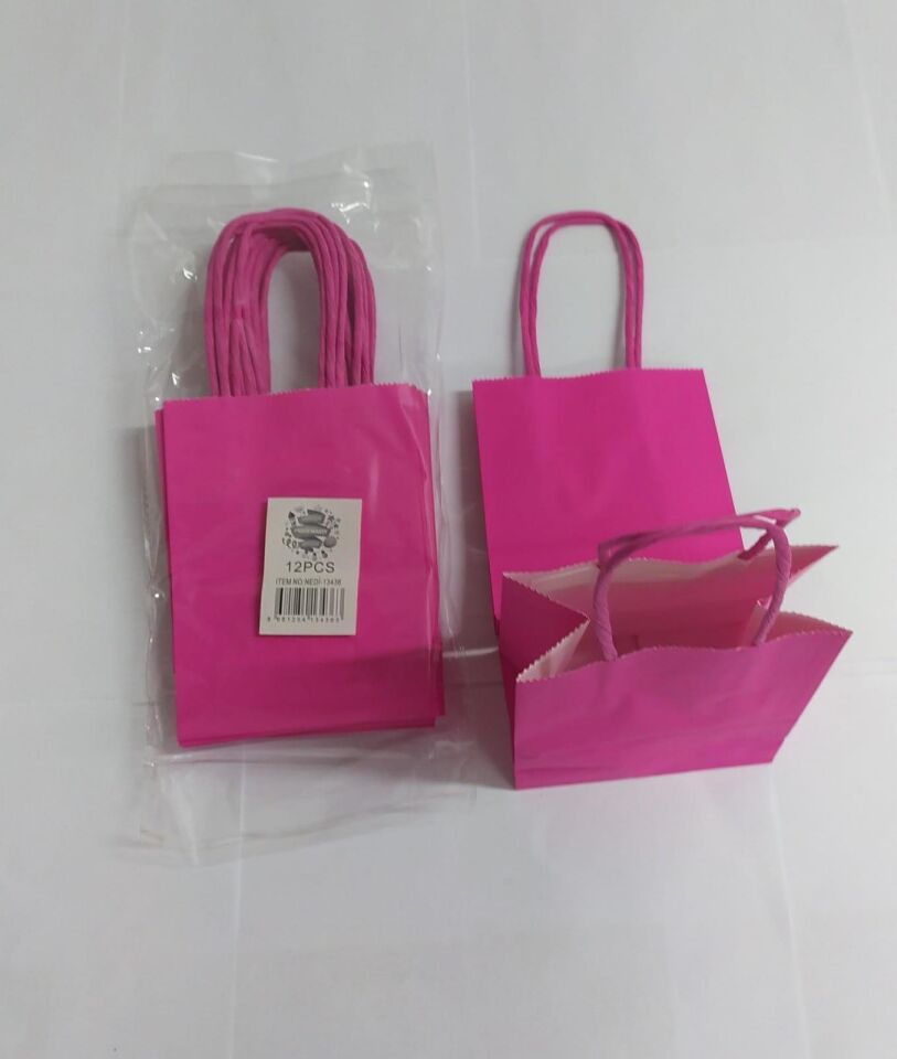 ÇANTA B.KRAFT BÜKÜM SAPLI FUŞYA 12*15 CM 12 Lİ